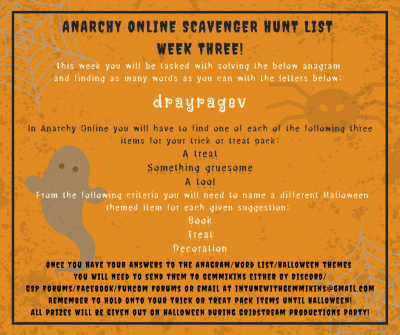 Anarchy Online scavenger hunt list week three!.png